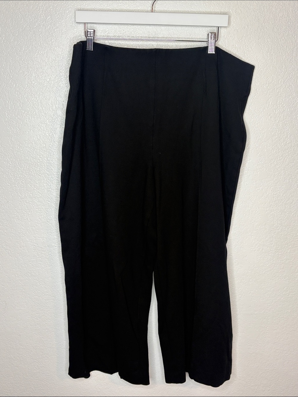 Spanx Black Wide Leg Culottes Crop Slimming Pants Size 2X Career Wear